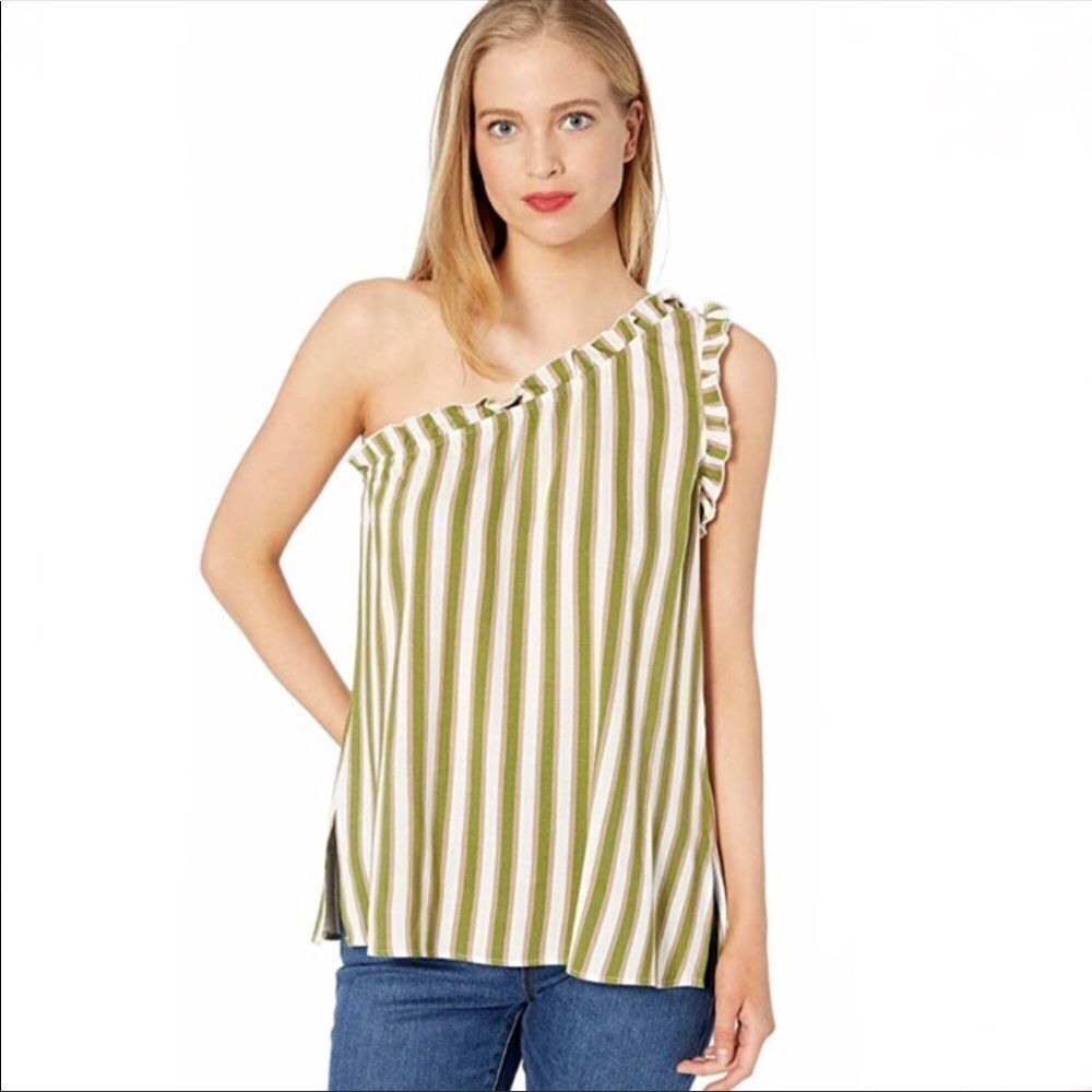 SHOW ME YOUR MUMU | Ulani Asymmetrical Striped Top One Shoulder Ciao Bella XS